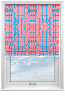 Bamboo Candy, Blue Pink - Twist&Fit Roman Blind